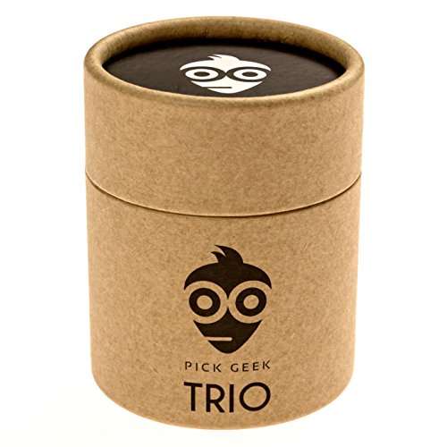 Pick Geek TRIO - 3 Sets of Premium Guitar Picks (Plectrums) For Your Electric, Acoustic, or Bass Guitar - X Heavy, Heavy, Medium & Light - In 3 Metal Pocket Boxes - A Perfect Gift - Fully Guaranteed