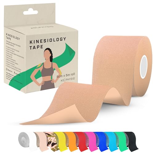 KG Physio Kinesiology Tape - Uncut Muscle Support Tape - 5cm x 5m roll - (Beige)
