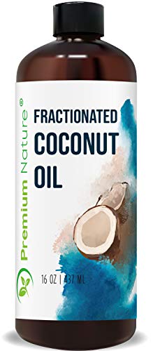 Fractionated Coconut Oil Massage Oil - Cold Pressed Pure MCT Oil Carrier Oil for Essential Oils Mixing Dry Skin Moisturizer Natural Carrier Baby Oil for Face Hair & Body Therapeutic Aromatherapy 16 oz