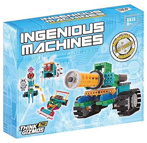 Robot Kit for Kids - Ingenious Machines Remote Control Toy Building Kit - TG633 Awesome Fun Building Set & Construction Toy by Think Gizmos (All Batteries Included)