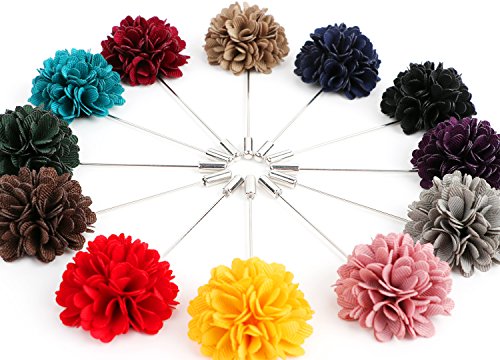 Landisun Men's Lapel Pin Flower Boutonniere Set Handmade For Suits