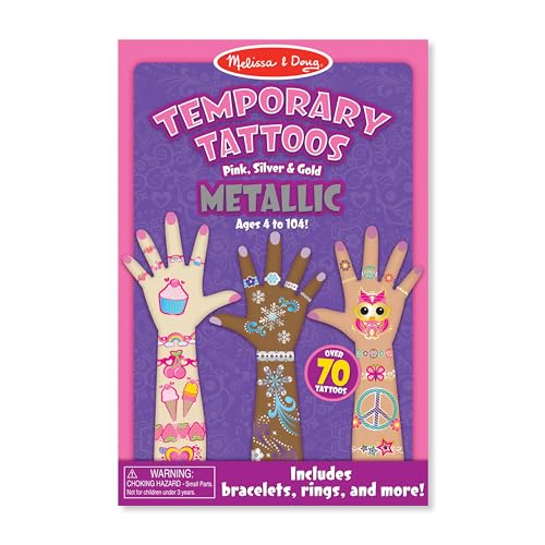 Melissa & Doug My First Temporary Tattoos: Bracelets, Rings and More - 70+ Kid-Friendly Metallic Tattoos
