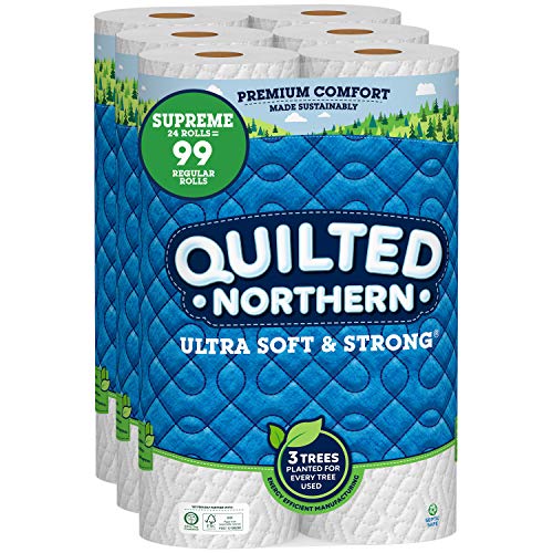 Quilted Northern Ultra Soft & Strong, 24 Supreme (90 Regular) Rolls Toilet Paper by Quilted Northern