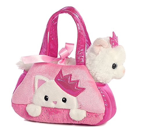 Aurora Peek A Boo Princess Kitty Fancy Pals Purse with 8" Plush Stuffed Animal, Pink