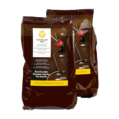 Wilton 2104-7508 Chocolate Pro 2 lb. Melting Chocolate Wafers for Chocolate Fountains or Fondue, Multipack of 2-4 lbs. Melting Chocolate, Brown