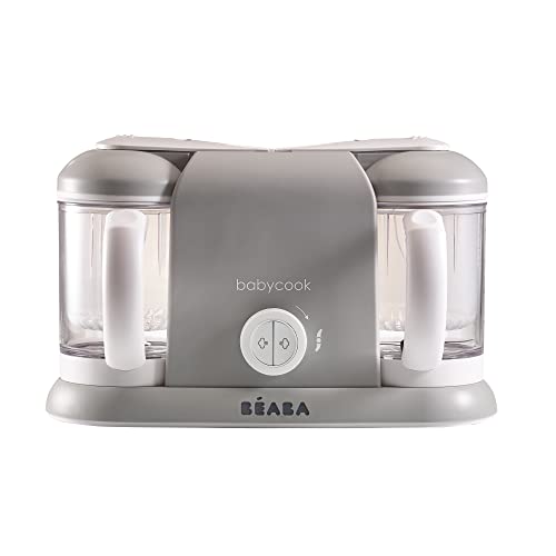BEABA Babycook Plus 4 in 1 Steam Cooker and Blender, 9.4 cups, Dishwasher Safe, Cloud