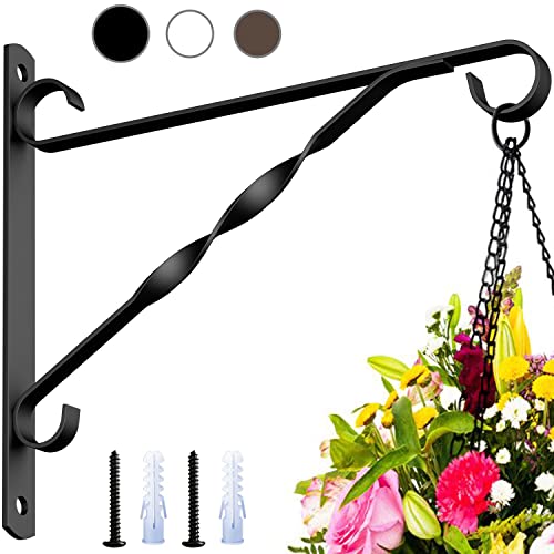 AMAGABELI GARDEN & HOME Hanging Plants Bracket 10'' Wall Planter Hook Flower Pot Bird Feeder Wind Chime Lanterns Hanger Patio Lawn Garden for Shelf Shelves Fence Screw Mount against Doo