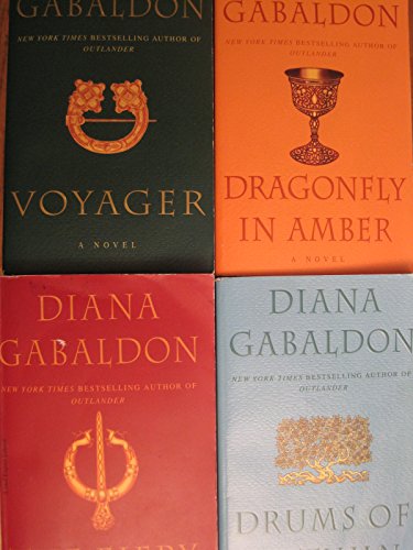 Diana Gabaldon Book Set (Four Books: The Fiery Cross, Dragonfly in Amber, Drums of Autumn, Voyager)