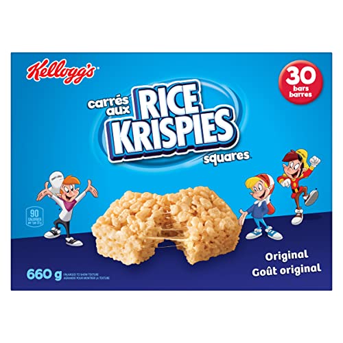 Kellogg's Rice Krispies Square Bars 660g Jumbo Pack-Original, 30 Cereal Bars {Imported from Canada}