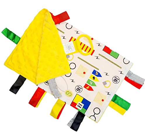 Baby Jack & Co 14x18” Wizard Lovey Tag Toys for Babies - Muggles - House Colors - Learn Wizardry - Soft & Safe - Learn Shapes & Colors - Ideal Baby Toy & Baby Gift - BPA Free w/Stroller Clip