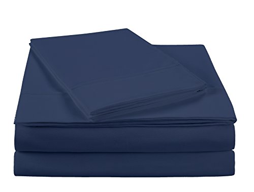 NC Home Fashions Ultra Soft Brushed Microfiber Solid Bed Sheet Set- Cotton Feeling-Deep Pockets - Easy Fit - Breathable & Cooling - Wrinkle, Fade, Stain Resistant-Twin, Blue Indigo -3 Pieces