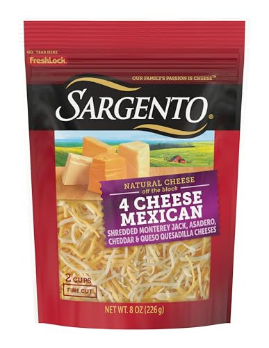 Sargento Shredded 4 Cheese Mexican Natural Cheese, Fine Cut, 8 oz.