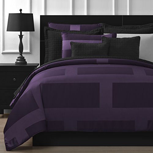 Comfy Bedding Comforter Set, Polyester Blend, Plum, King 5-Piece