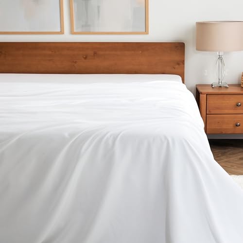 Mellanni King Size Flat Sheet - Iconic Collection Bedding - Hotel Luxury, Extra Soft, Cooling - Wrinkle, Fade, Stain Resistant - 1 Flat Sheet Only (King, White)