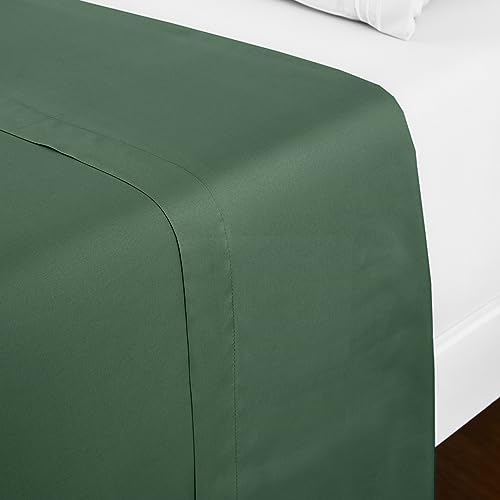 Mellanni King Size Flat Sheet - Iconic Collection Bedding - Hotel Luxury, Extra Soft, Cooling - Wrinkle, Fade, Stain Resistant - 1 Flat Sheet Only (King, Emerald Green)