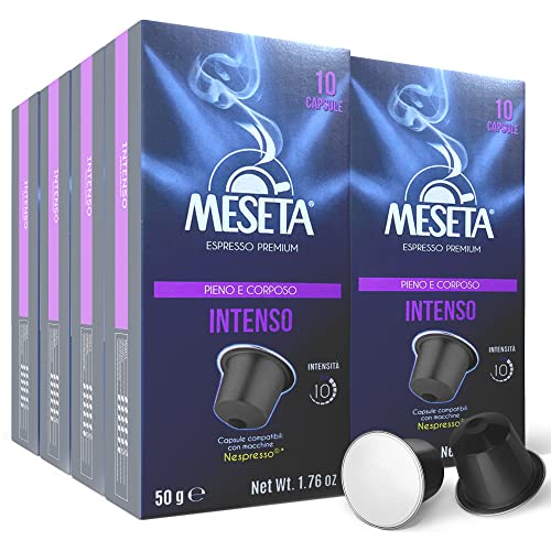 100 Nespresso Compatible Meseta Intenso Coffee Capsules 100 Capsules of Gourmet Coffee Espresso Compatible with Nespresso Machine.