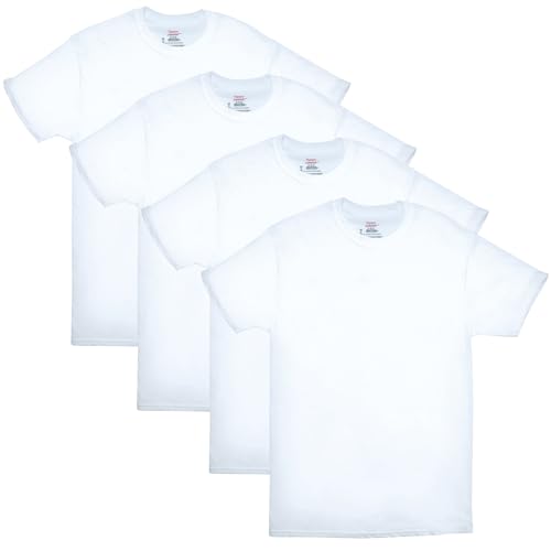 Hanes Mens ComfortSoft 4 Pack Cotton Crewneck T-Shirt. Undershirts, White, XX-Large US