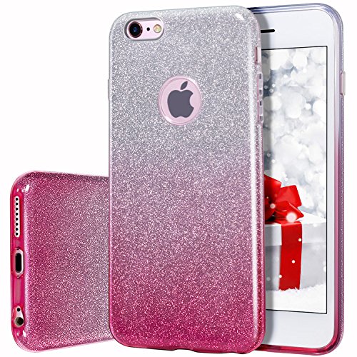 MILPROX Case Compatible with iPhone 6/6S, Bling Glitter Pretty Sparkle 3 Layer Hybrid Anti-Slick/Protective/Soft Slim TPU Case Compatible with iPhone 6s/6