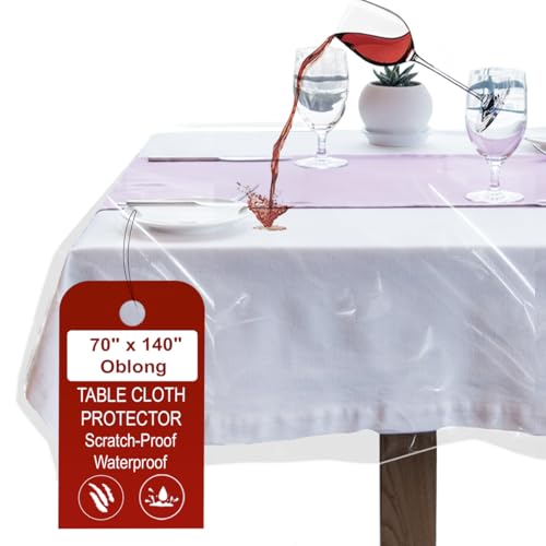 Heavy Duty Deluxe Clear Vinyl Tablecloth Protector 70" X 144"