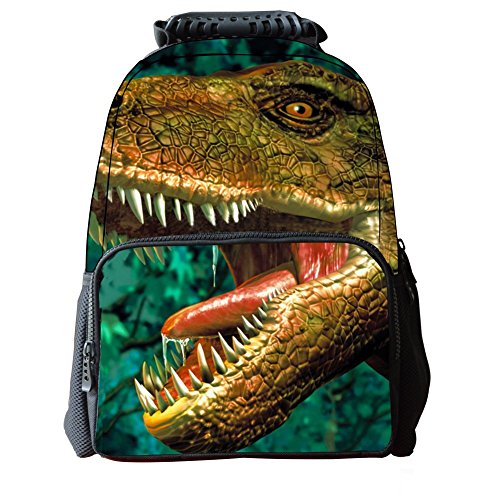 Skymoon Children's 3D Animal Dinosaur School Backpacks (16 Inch,Green Dinosaur)