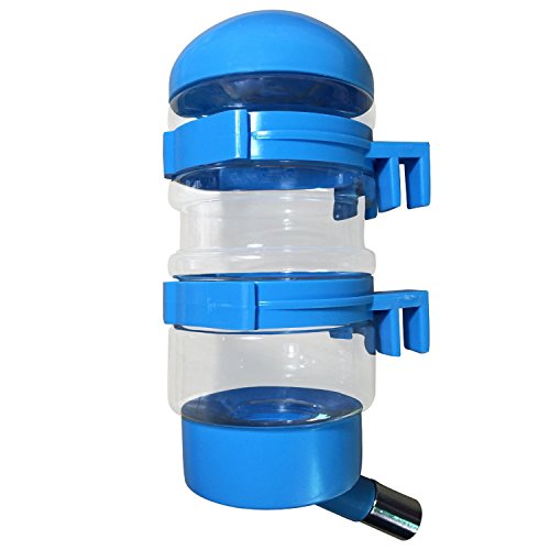 SatisPet Dog Water Dispenser in Blue 14 fl oz Water Bottle for Cats & Dogs - Leak-Proof Fountain for Automatically Feeding Water Made of BPA Free Plastic