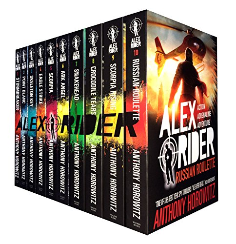 Alex Rider Collection Anthony Horowitz 10 Books Set (Russian Roulette, Scorpia Rising, Crocodile Tears, Snakehead, Ark Angel, Scorpia, Eagle Strike, Skeleton Key, Point Blanc, Stormbreaker)