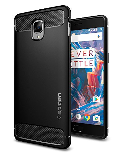 Spigen Rugged Armor Back Cover Case Compatible with OnePlus 3 and OnePlus 3T (TPU | Matte Black)
