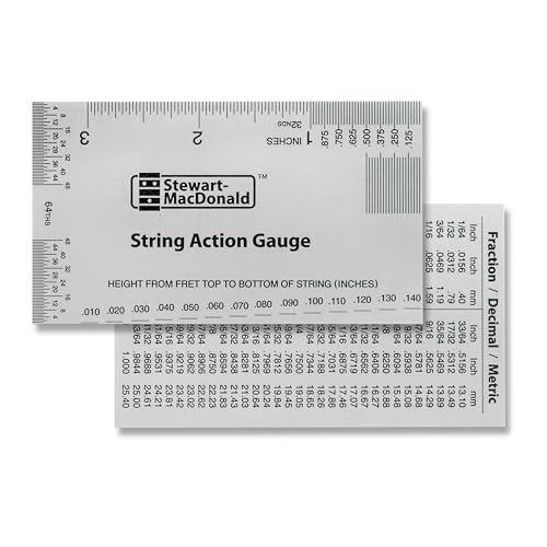 StewMac String Action Gauge And Ruler, Inches, Stainless Steel - Designed by StewMac, The Original measuring tool for acoustic and electric guitar, and bass setup