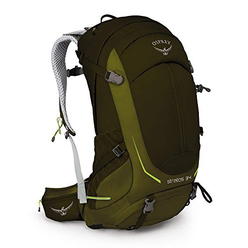Osprey Stratos 34, sac de randonnée ventilé homme - Gator Green (M/L)
