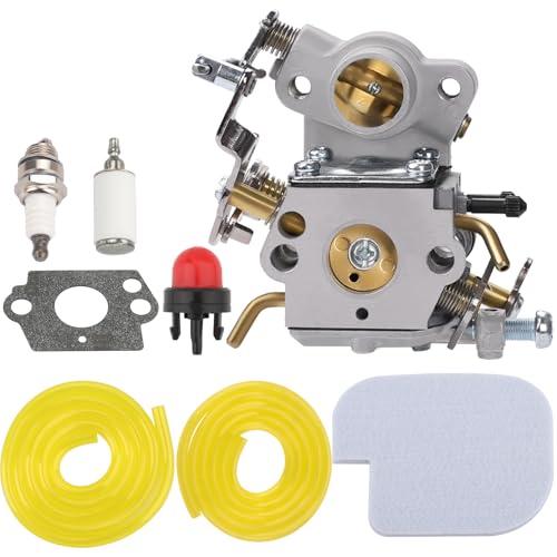 HIPA C1M-W26 Carburetor with 530057925 Air Filter Fuel Line Filter Tune-up Kit for Poulan P3314 P3416 P3816 P4018 PP3416 PP3516 PP3816 PP4018 PPB3416 PPB4018 PPB4218 S1970 Power Gas Chainsaw