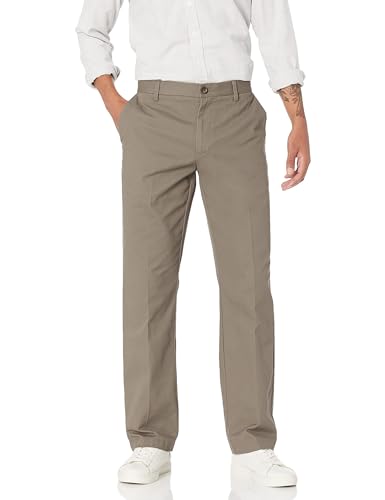 Amazon Essentials Men's Classic-Fit Wrinkle-Resistant Flat-Front Chino Pant, Taupe, 38W x 30L