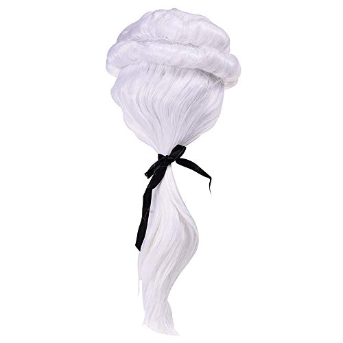 BLUECELL White Color Gentleman Lawyer George Washington Wig Costume Accessory