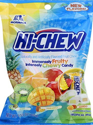 Morinaga Hi-Chew Tropical Mix Flavoured Fruit Chews 100g