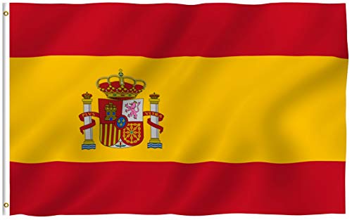 ANLEY Fly Breeze 3x5 Foot Spain Flag - Vivid Color and UV Fade Resistant - Canvas Header and Double Stitched - Spainish National Flags Polyester with Brass Grommets 3 X 5 Ft