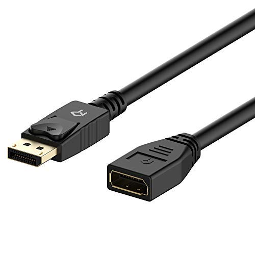 Rankie Verbindungskabel Displayport Stecker auf Buchse Verlängerungskabel, 1,8m, Schwarz