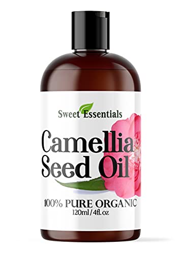 Sweet Essentials Organic Camellia Seed Oil | Imported From Japan | 4oz Bottle | 100% Pure | 100% Organic | For Hair & Skin Use | Japanese Beauty Oil | Camellia Oleifera