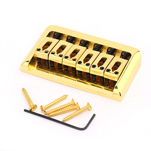 Musiclily Edged Non Tremolo Hardtail Steg f黵 6-Saiten E-Gitarre, Gold