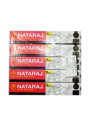 Nataraj 621 Writing Pencil Pack Of - 5 (50 Pencils), Ink black