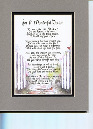 Genie's Poems Doctor Poem - Doctor Gift - Doctor Thank You, Doctor Appreciation - Doctor Present - Graduation from Medical School, Doctor Print, Best Doctor Gifts, Poem is Double-Matted.