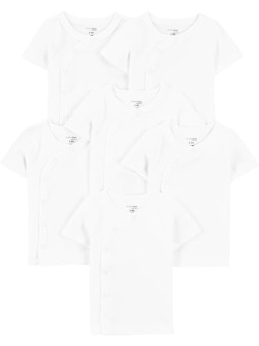 Simple Joys by Carter's Simple Joys by Carter's Baby 6-Pack Side-Snap Short-Sleeve Shirt, White, 0-3 Months