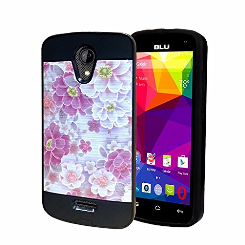 BLU Studio X8 HD case, {NFW} Tough Hybrid + Dual Layer Shock Resistance Brushed Design Case Cover for BLU Studio X8 HD S530 (VGD 09 Flowers)