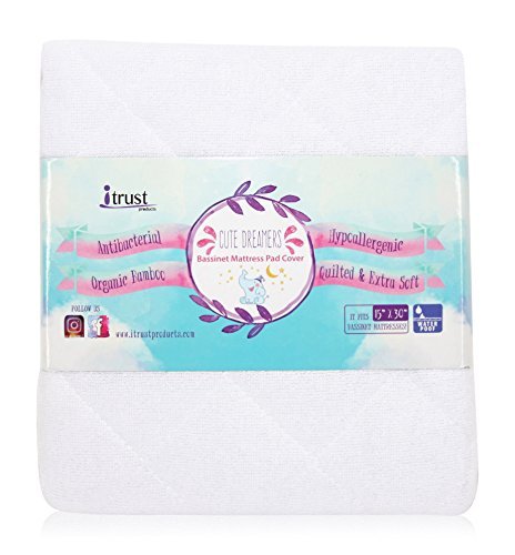 Premium Bassinet Mattress Pad Waterproof Bamboo Cover - Fits HALO