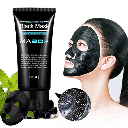 Mabox Blackhead Remover Mask Blackhead Cleansing Mask Cleaner Face Mask/Deep Clean Blackhead/Farewell Strawberry Nose/Blackhead Killer Facial Masks Black 50ml