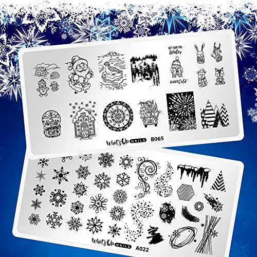 Christmas, New Year, Winter Nail Stamping Plates by Whats Up Nails for Nail Art Design