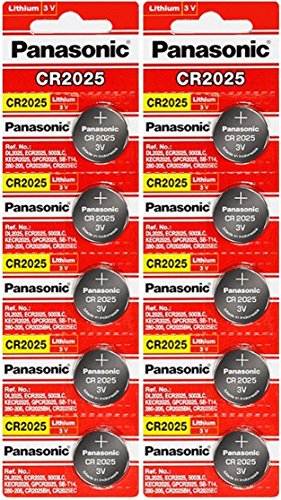 10pcs Panasonic CR2025 3 Volt Lithium Coin Battery