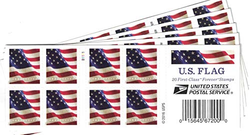 U.S. Flag USPS Forever Stamps, Book of 20-2017 (5 Books of 20 Stamps)