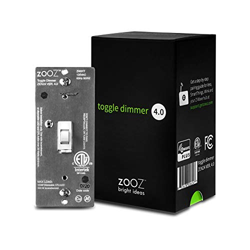 ZOOZ Z-Wave Plus Wireless Lighting Control Smart Toggle Dimmer ZEN24, White by ZOOZ