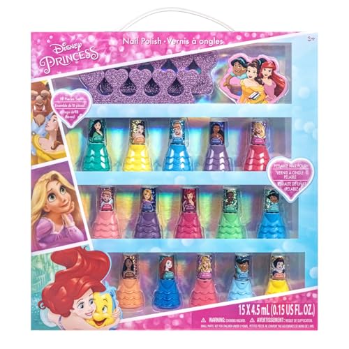 Disney Princess Non Toxique Set de Vernis à Ongles pour Enfants avec Lime & Espaceurs d'orteils | Cadeaux d'anniversaire pour les 3+ par Townley Girl