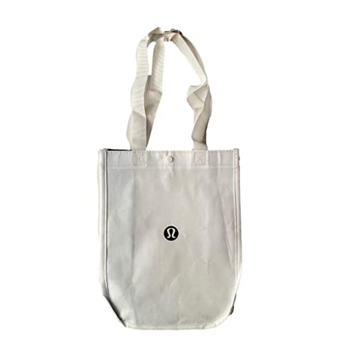 Lululemon New White Shopping Lunch Gym Tote Bag Yoga Dance Tennis Golf Gym Beach Skate, White, 12 x 9.5 x 2 inches