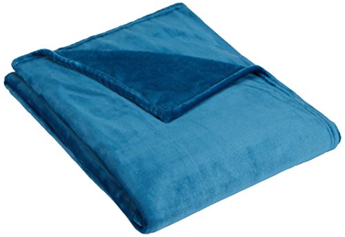 Amazon Brand - Pinzon Velvet Plush Blanket, Twin, Teal